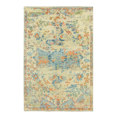 5'9"X9' Broken Heris Design Supple Collection Pure Wool Hand Knotted Rug