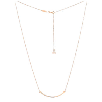Tiffany & Co. T Smile Pendant Necklace 18K Rose Gold Small