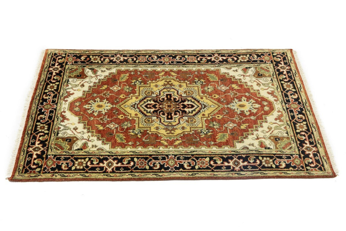 4X6 Ft Geometric Tribal Serapi Rug Wool Oriental