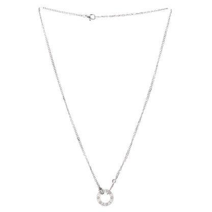 Cartier 2 Diamonds Love Pendant Necklace 18K White Gold With Diamonds