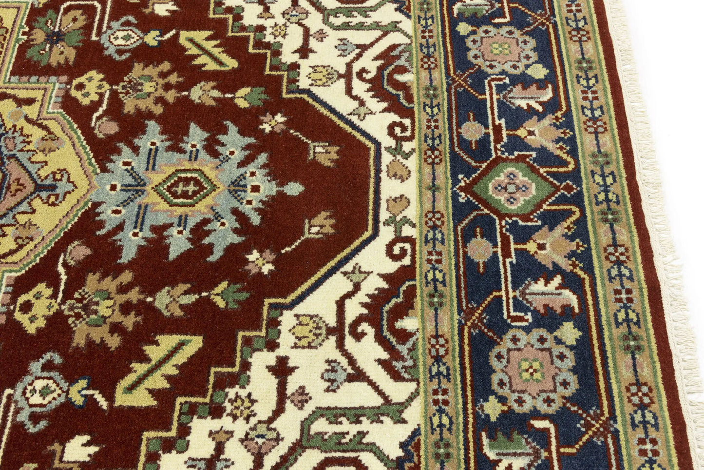 Farmho Rusty Red Geometric Heriz Serapi Oriental