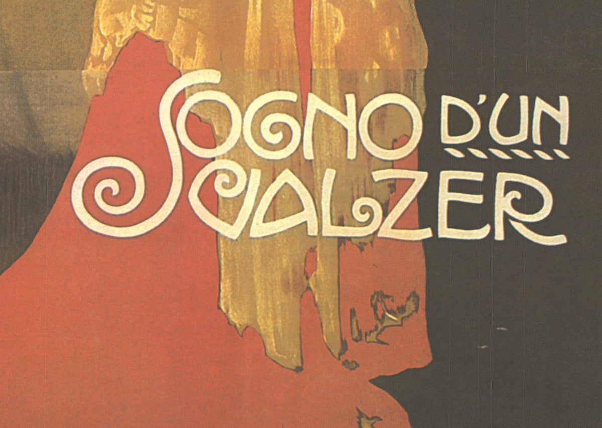 Metlicovitz Leopoldo Sogno d'un Valzer 50" x 25.75" Offset Lithograph Vintage