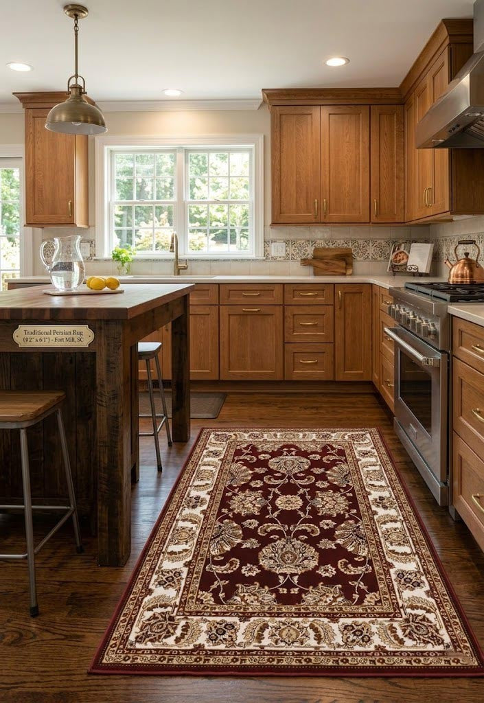 Vintage Style Red Floral Classic Oriental 4X6 Machine-Made Rug Entryway Carpet