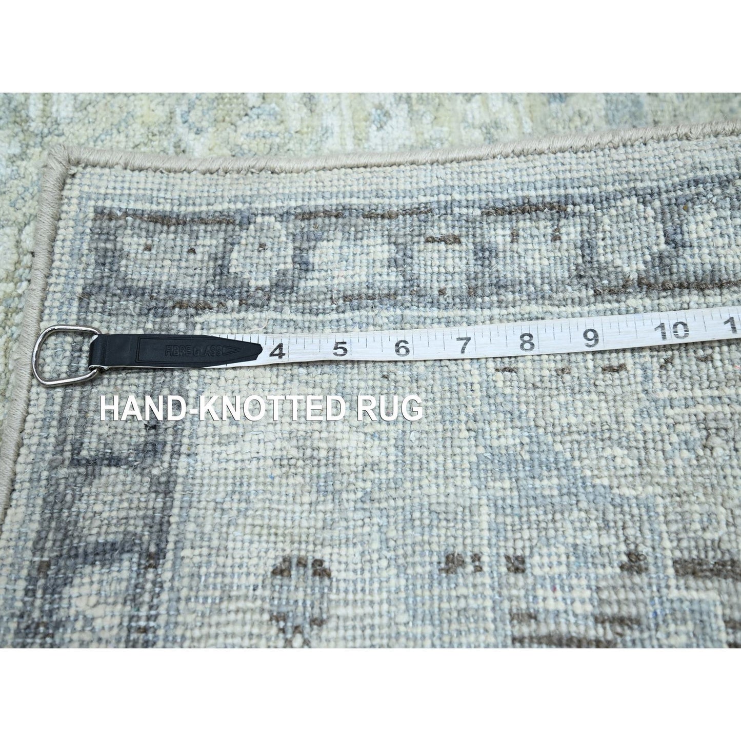 2'1"X3'2" Gray Silk And Oxidized Wool Oushak Design Hand Knotted Mat Rug