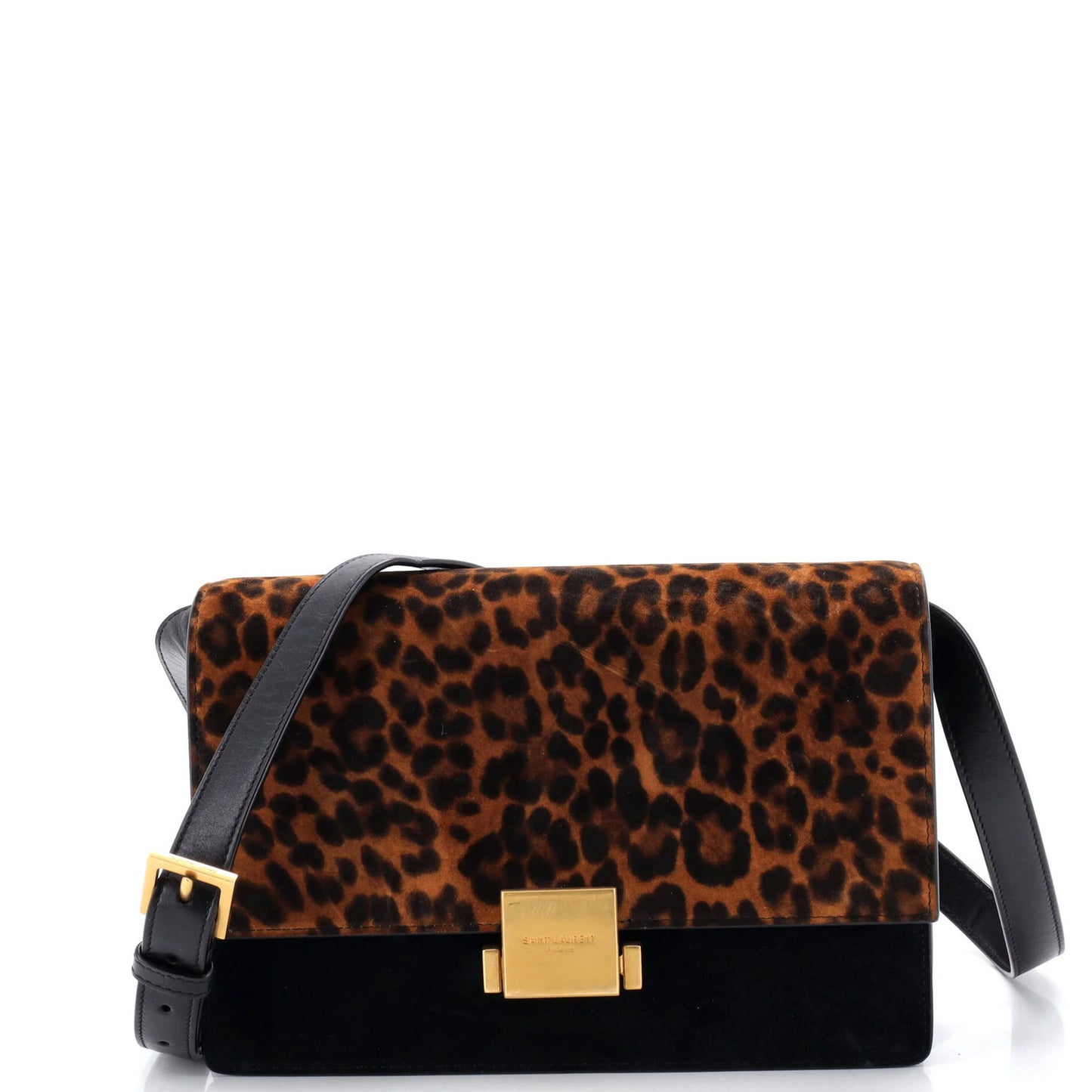 Saint Laurent Bellechasse Shoulder Bag Suede And Printed Pony Hair Medium