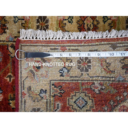 2'X3' Red And Beige Karajeh Design Wool Hand Knotted Oriental Rug