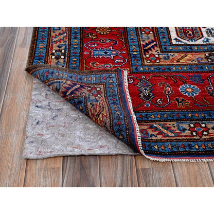 9'1"X12'3" Red Antique Caucasian Design Revival Hand Knotted Pure Wool Rug