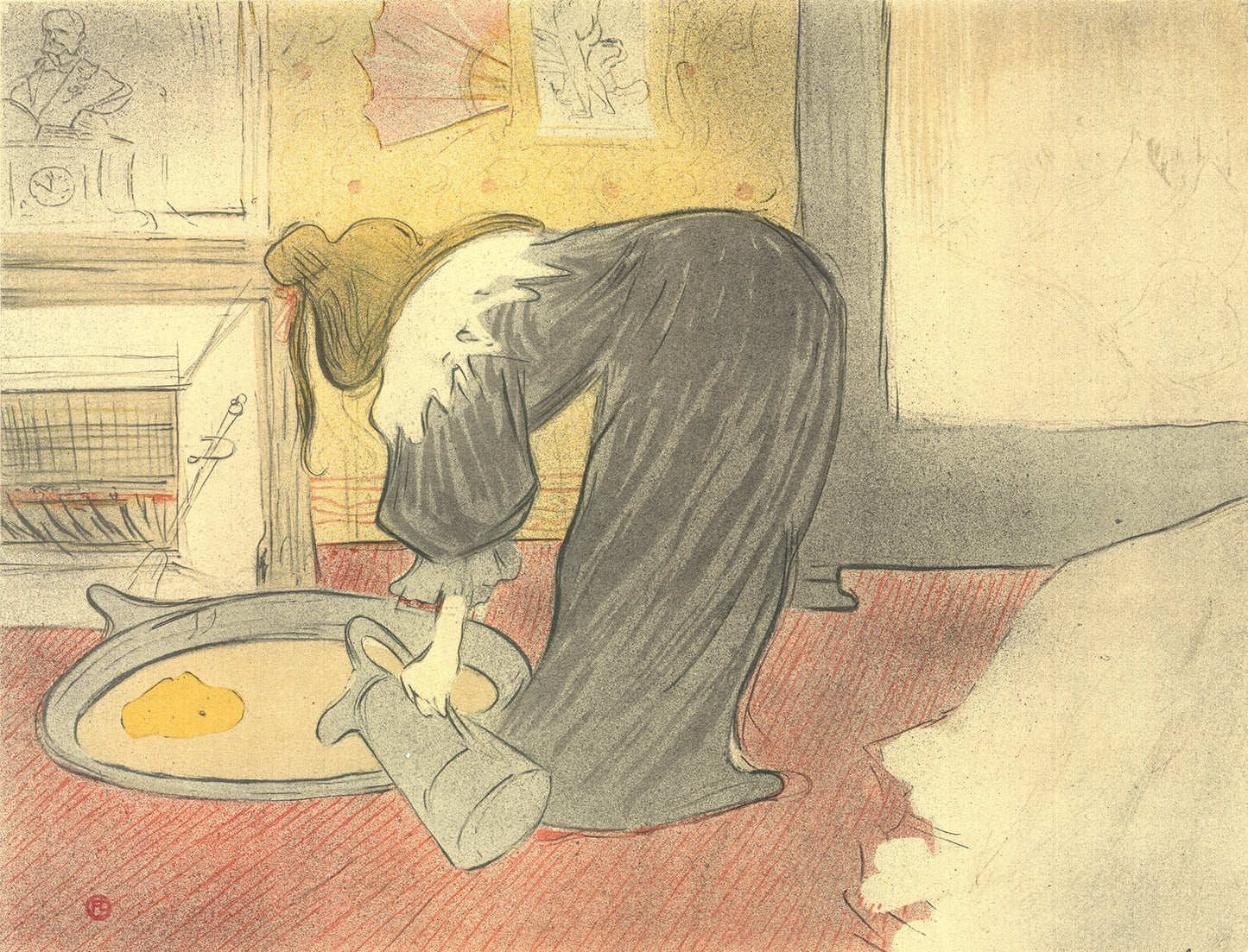 Henri De Toulouse-Lautrec Woman Bathing " Lithograph Vintage