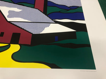 Roy Lichtenstein Red Barn Ii (Lg) " Serigraph Pop Art Green, Red