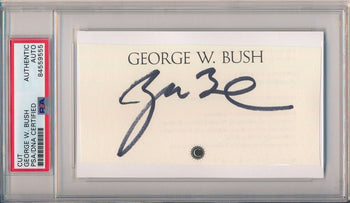 George W. Bush Autographed Cut On 3X5 Index Card