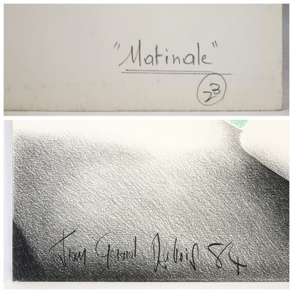 Jean Grard Dubois "Matinale" 1984 Original Color Pencil Drawing 50X65Cm Signed