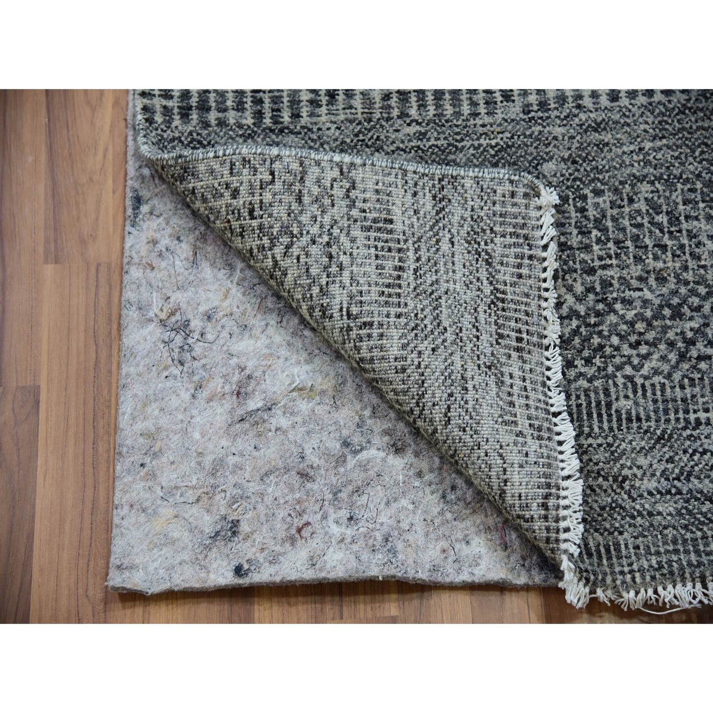 2'5"X30'3" Gauntlet Gray Modern Grass Hand Knotted Wool Xl Runner Rug