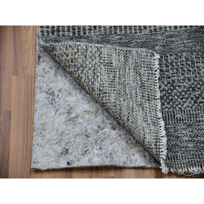 2'5"X30'3" Gauntlet Gray Modern Grass Hand Knotted Wool Xl Runner Rug