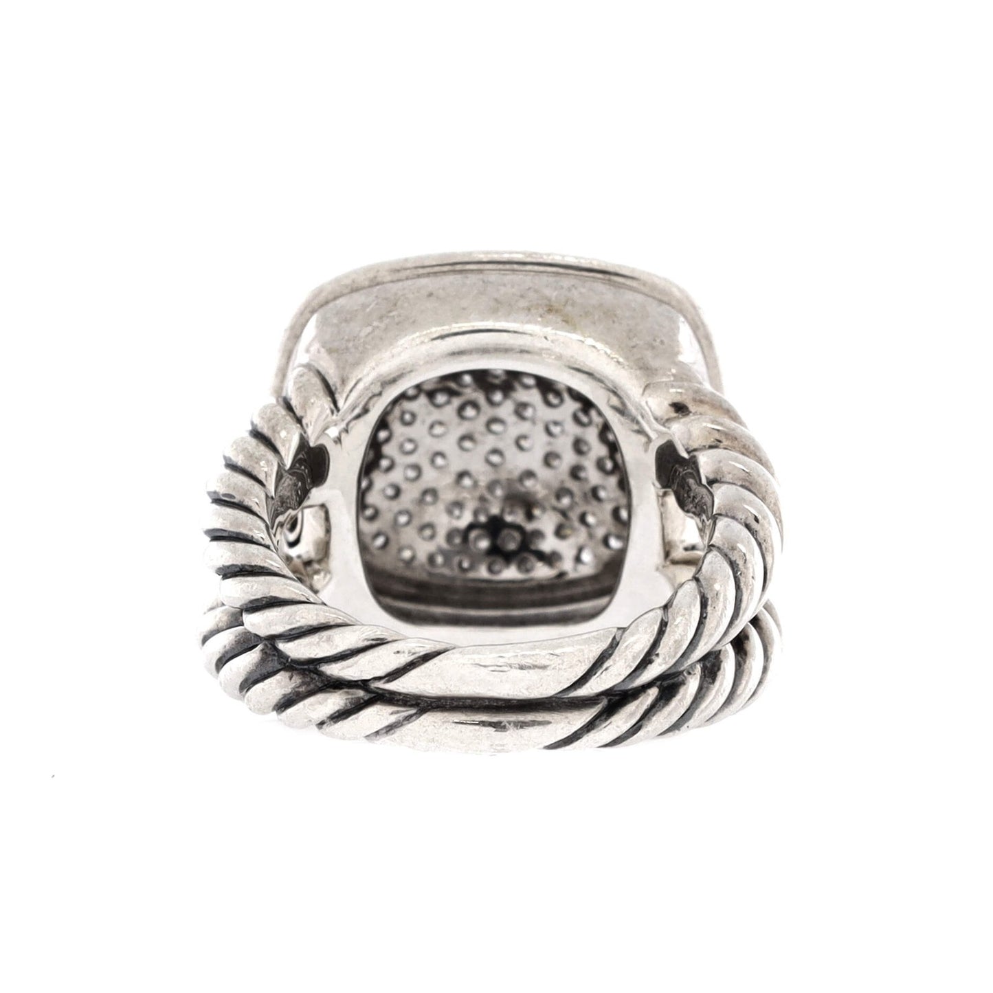 David Yurman Albion Ring Sterling Silver With Pave Diamonds 14Mm