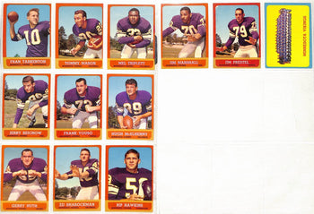1963 Topps Football Vikings Complete Team Set