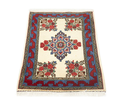 2X3 Ft Handmade Indo-Bidjar Oriental Rug Floral