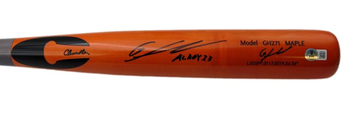 Gunnar Henderson Orioles Signed/Inscr Game Model Chandler Baseball Bat Beckett 2