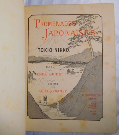 1878/1880 Promenades Japonaises Emile Guimet Felix Regamey Japan Travel 2 Vols