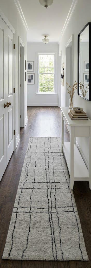 Handmade Moroccan Wool Runner Rug 3X8 ft Tribal Contemporary Oriental Carpet