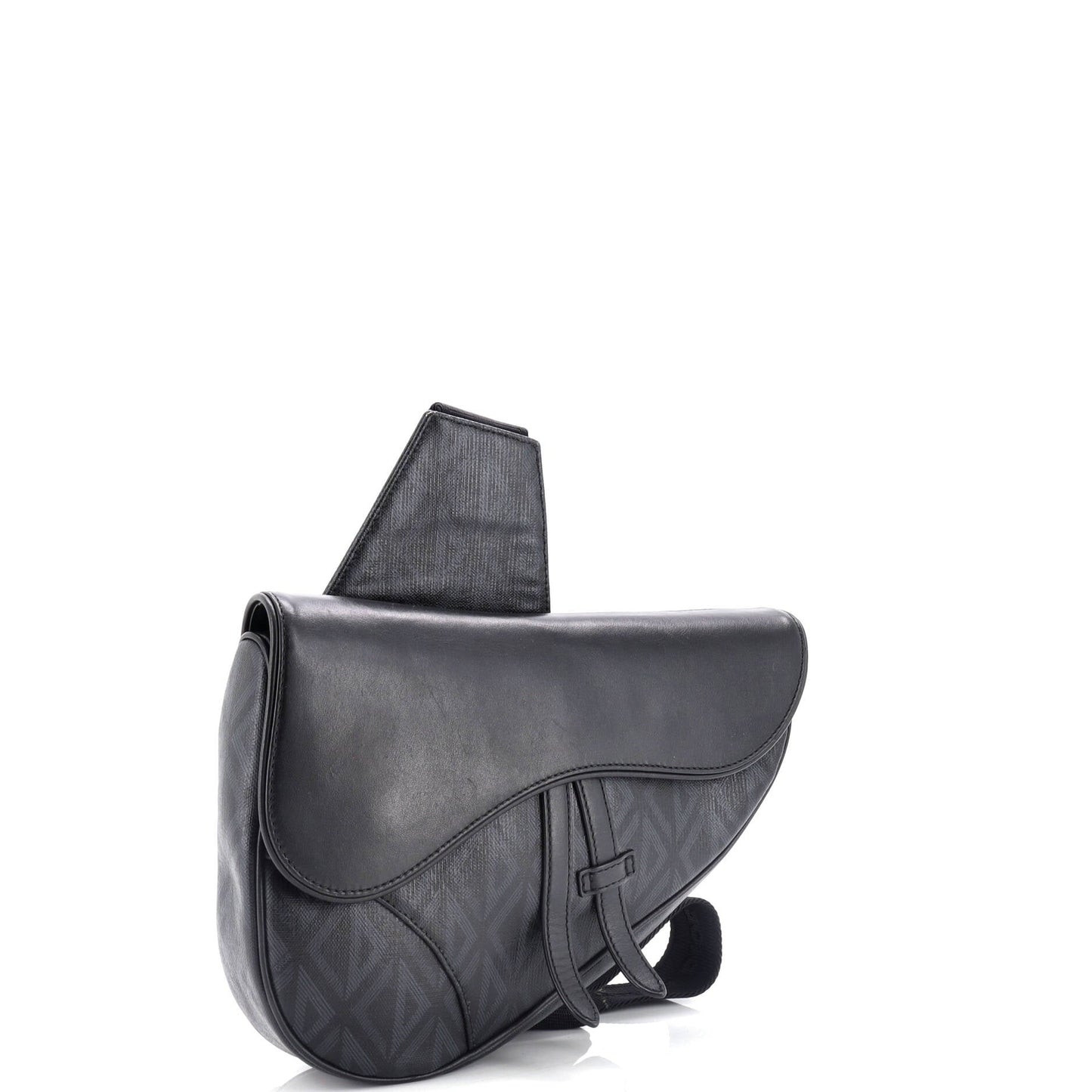 Christian Dior Saddle Crossbody Bag Cd Diamond Coated Canvas And Leather