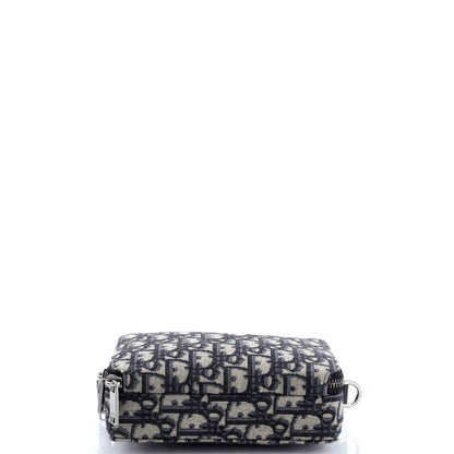Christian Dior Double Zip Crossbody Pouch Oblique Canvas