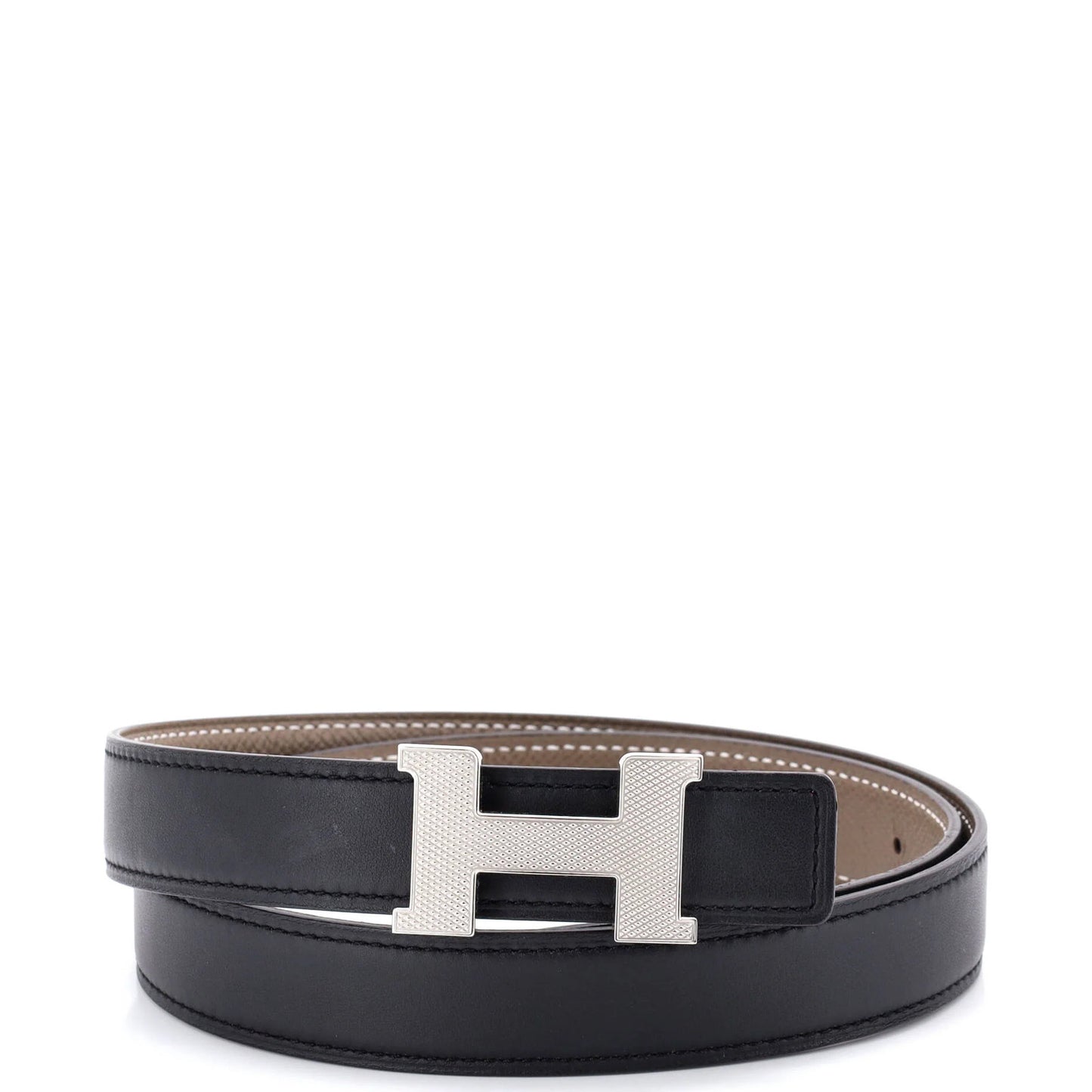Hermes Constance Reversible Belt Leather With Guilloche Hardware Thin