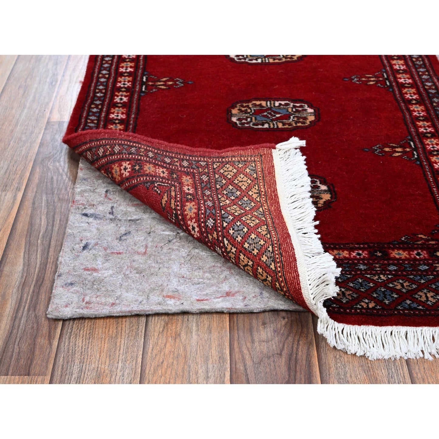 2'1"X6' Red Princess Bokara Soft Wool Hand Knotted Narrow Runner Rug