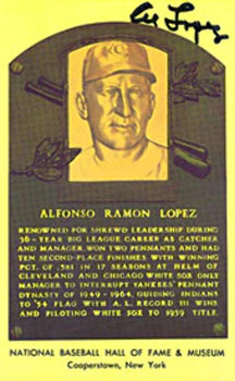 Al Lopez Autograph / Signed Baseball Hof Plaque
