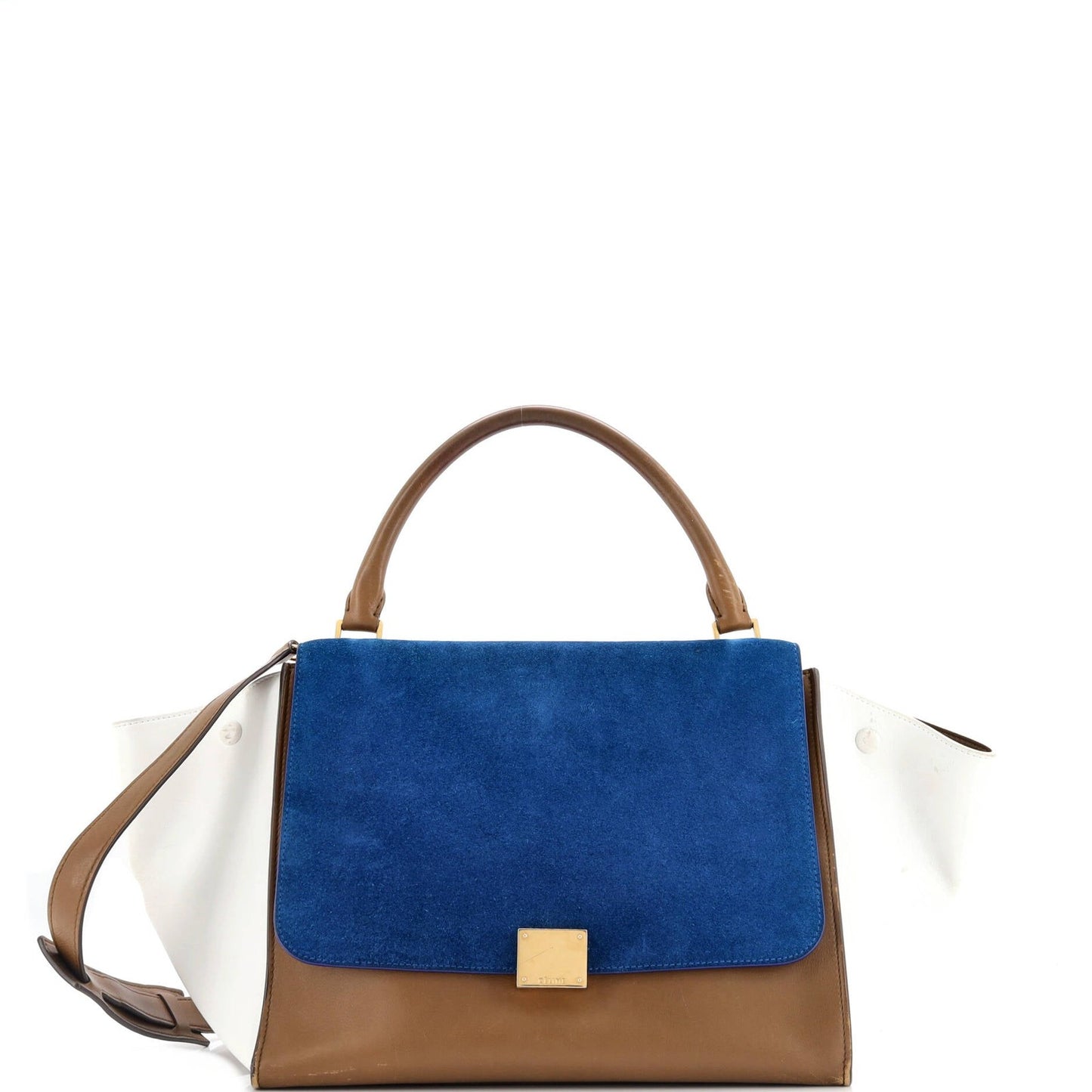 Celine Tricolor Trapeze Bag Suede Medium