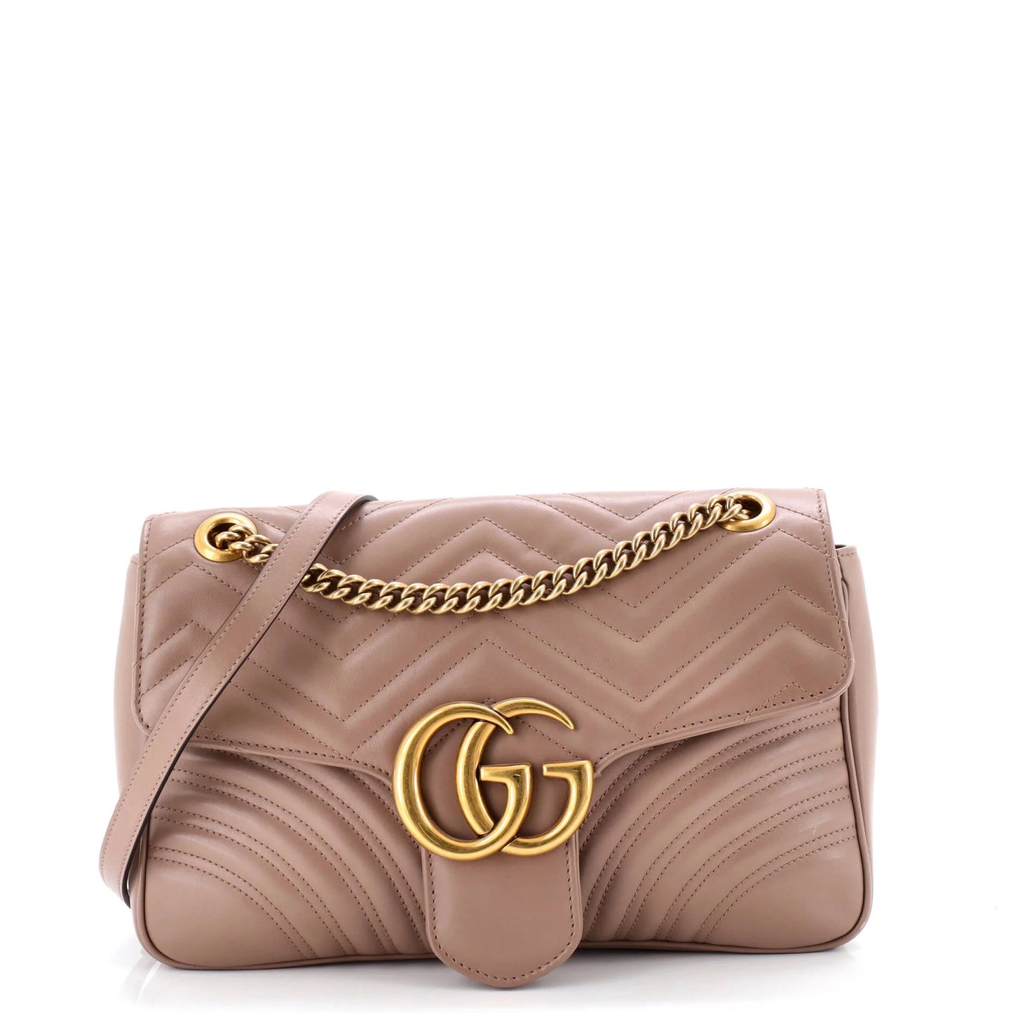 Gucci Gg Marmont Flap Bag Matelasse Leather Medium