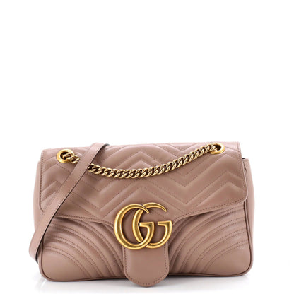 Gucci Gg Marmont Flap Bag Matelasse Leather Medium