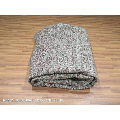 8'X10' Wine Red Pre Historic Mamluk Design Hand Knotted Wool Oriental Rug