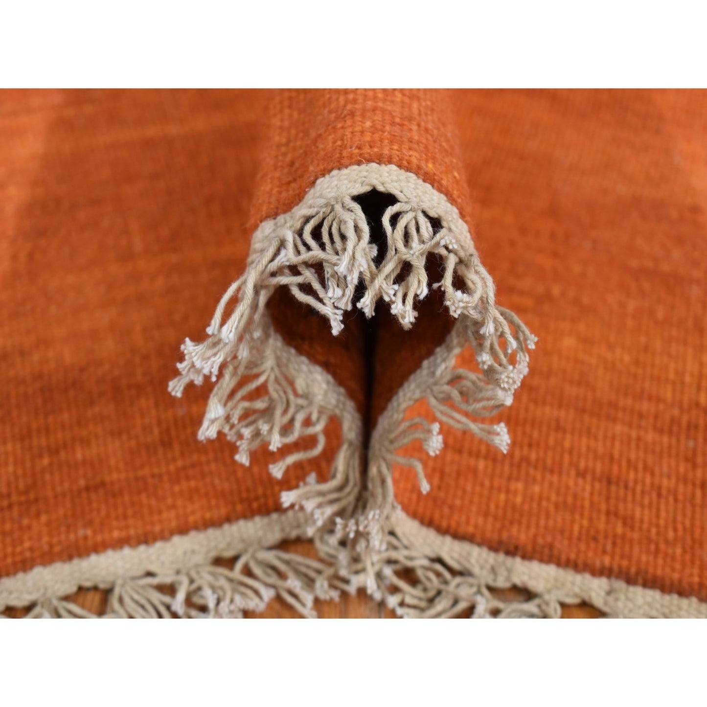 9'X12'6" Ivory Wool Hand Woven Flat Weave Durie Kilim Dazzling Design Rug