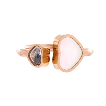 Chopard Happy Hearts Ring 18K Rose Gold And Mother Of Pearl With 1 Floating