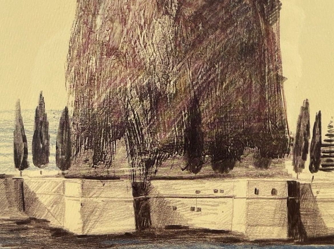 Omer Berber Lady From Dubrovnik 1994 Original Lithograph Signed Coa Framed