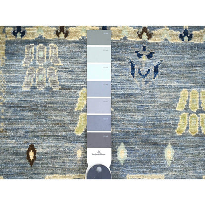 2'8"X7'7" Gray Hand Knotted Fine Kashkuli Animal Figurine Wool Runner Rug