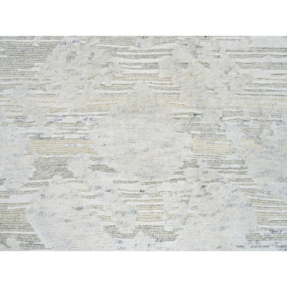 2'7"X24'3" Gray Modern Hand Knotted Hand Spun Natural Wool Xl Runner Rug