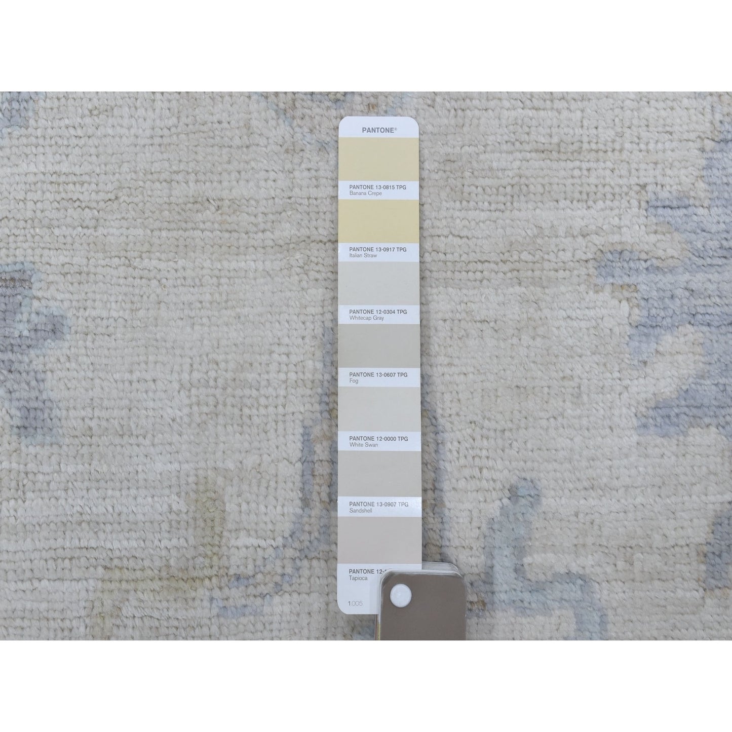 5'10"X8'9" Ivory Pure Wool Angora Oushak Hand Knotted Rug