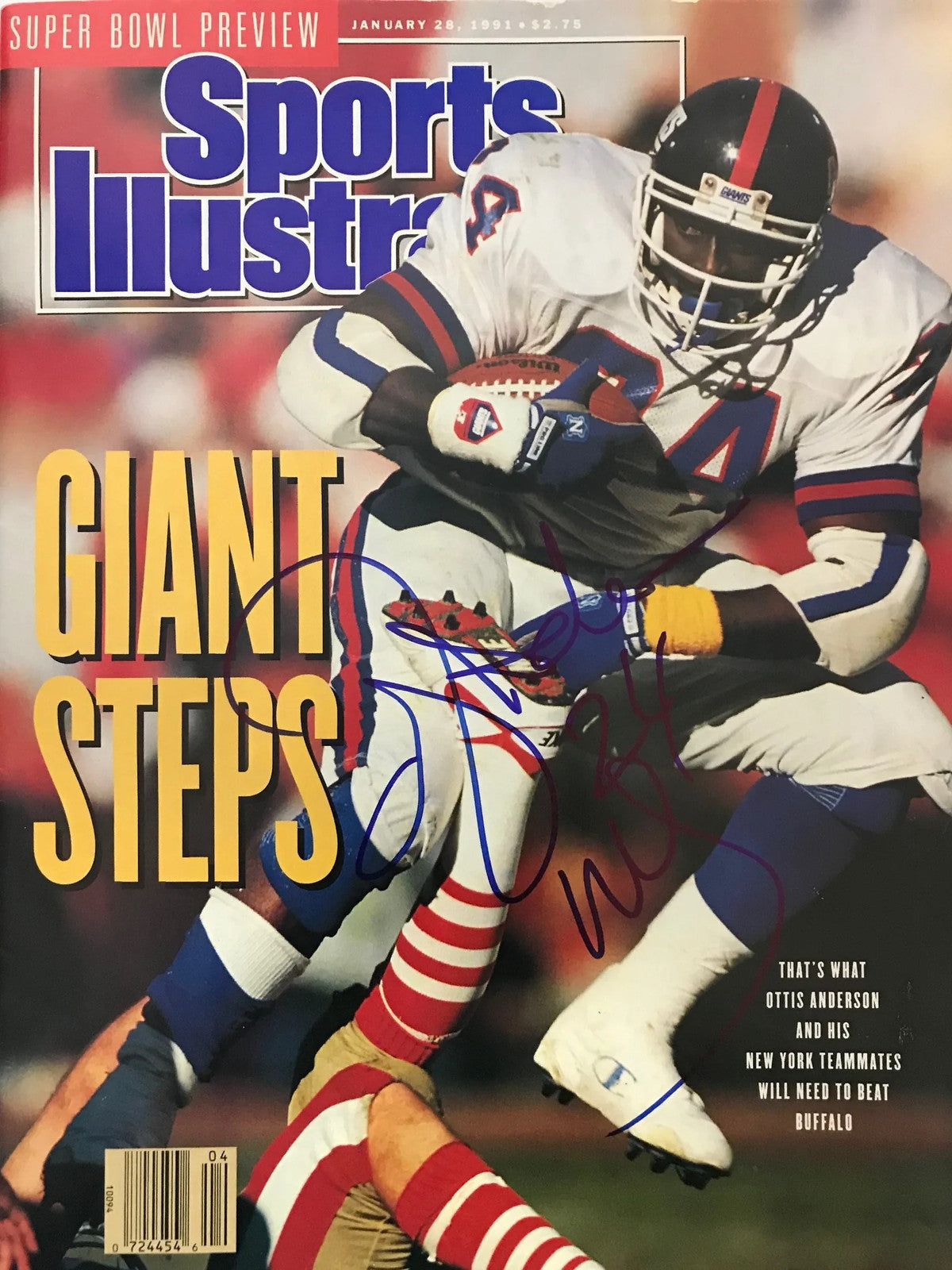Otis Anderson Signed Sports Illustrated January 28 1991