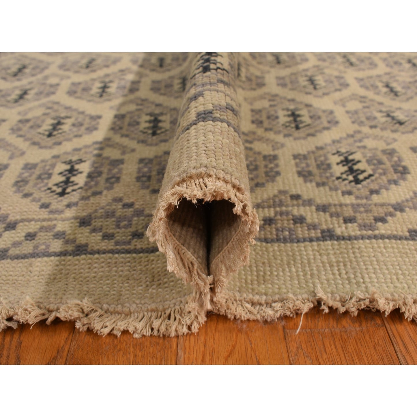 11'8"x14'9" White Turkish Knot Design Wool Hand Knotted Oversized Rug