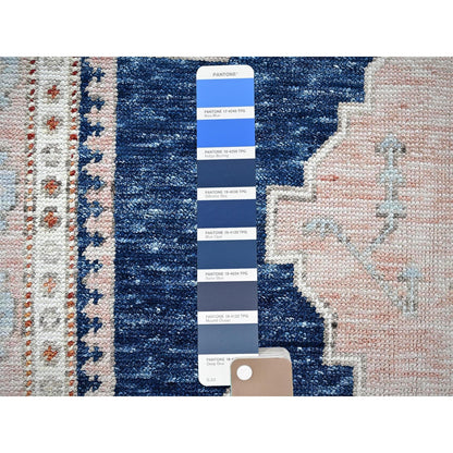 5'X6'10" Blue Anatolian Village Inspired Wool Hand Knotted Oriental Rug