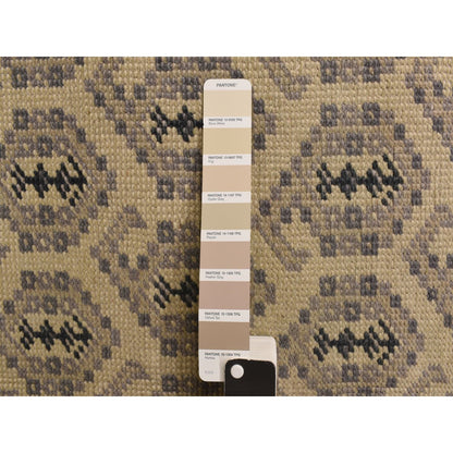 11'8"X14'9" White Turkish Knot Design Wool Hand Knotted Oversized Rug