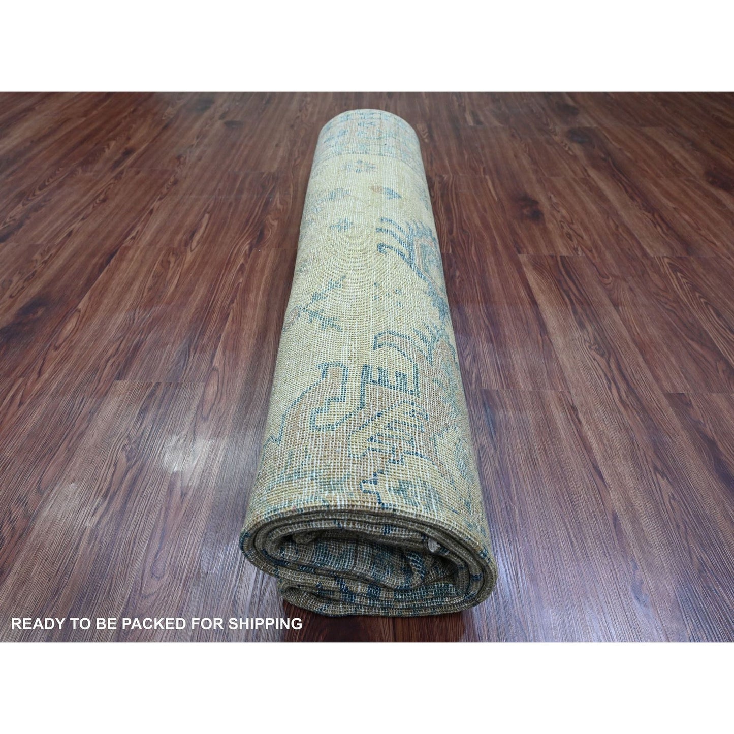 8'X9'1" Brown Overdyed Kazak Geometric Hand Knotted All Wool Squarish Rug