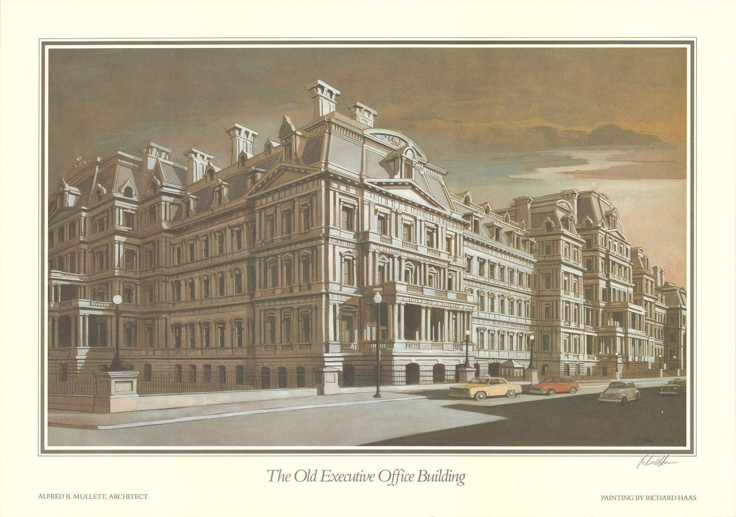 Richard Haas The Old Executive Office Building Signed " Offset Lithogr