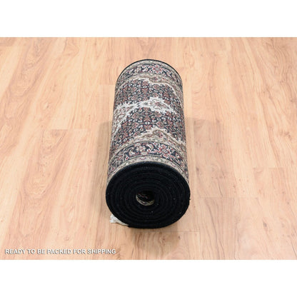 2'7"X11'10" Fish Design Tebraz Mahi Handknotted Wool-Silk Runner Rug