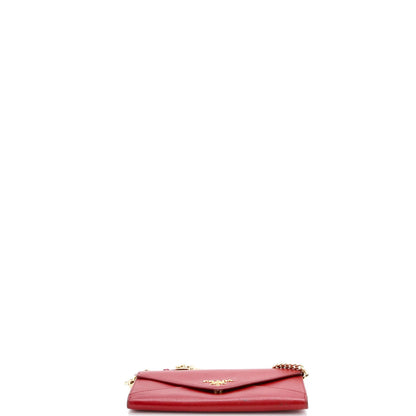 Prada Envelope Wallet On Chain Saffiano Leather