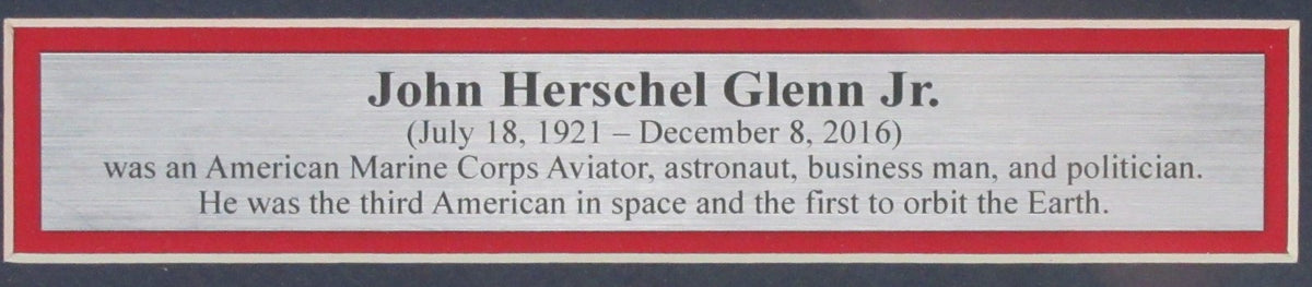 Signed 3x5 Index Card Photo Collage Framed Astronaut John Glenn PSA DNA 200895