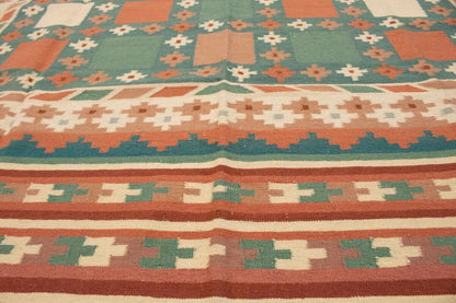 Geometric Dhurrie Rug Reversible Flat-Weave