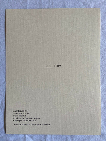 Jasper Johns Lithograph Met Museum Coa Numbered