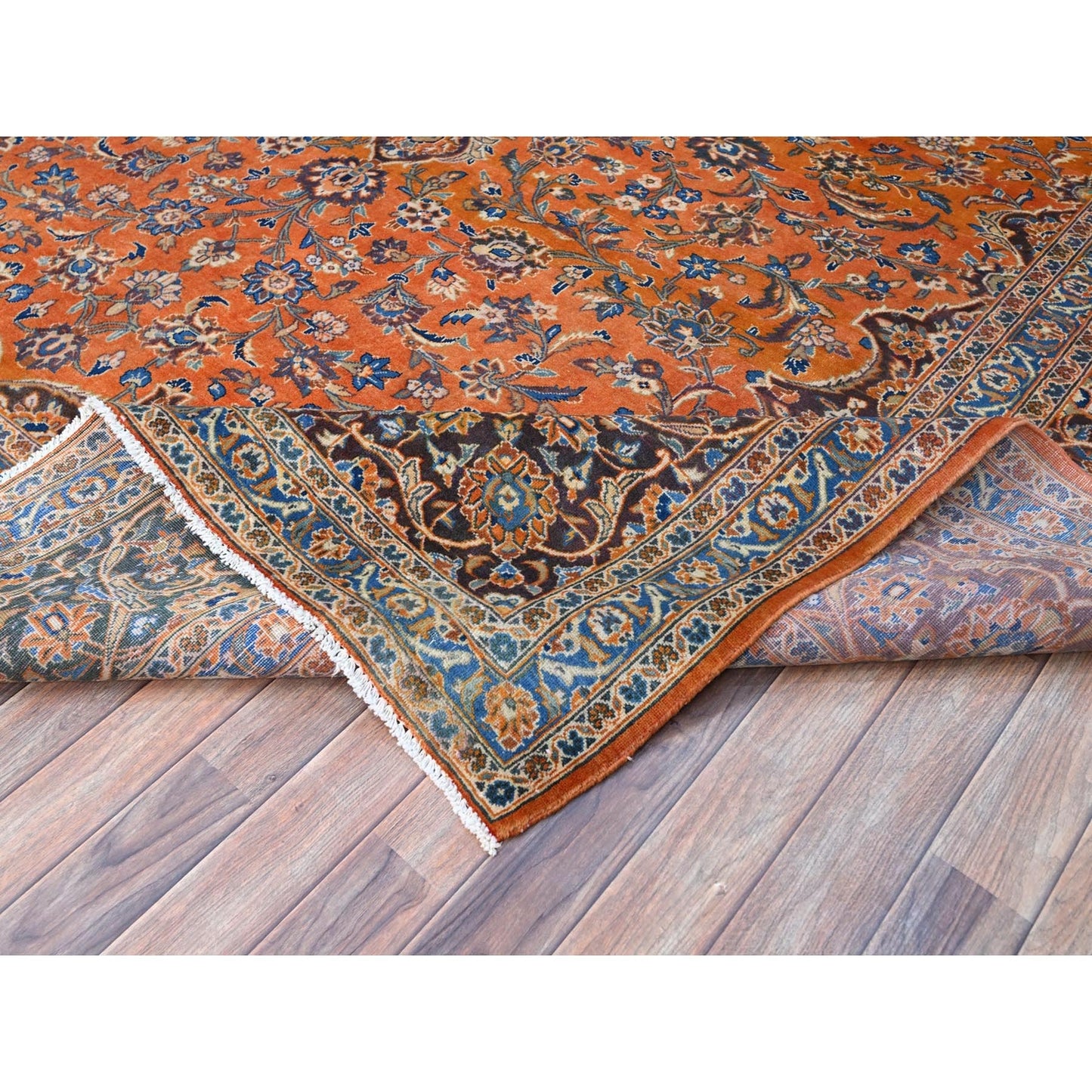 9'8"X12'8" Cinnabar Red Zoroastrian Kishoon Design Vintage Oriental Rug